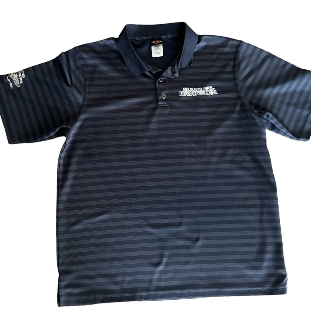 Harley Davidson Men’s 2XL Navy Striped Polo